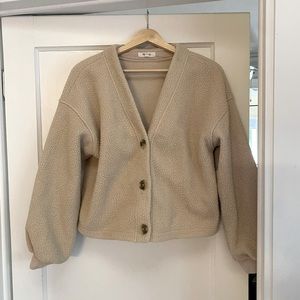 Madewell cropped Cream Sherpa fleece